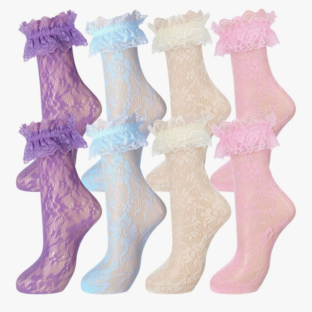 Lace ruffle Gothic dollbaby Lollipop candy ballet corset ankle socks Lolita doll